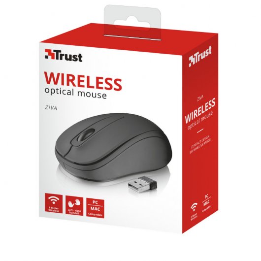 Trust Ziva Wireless Compact Ratón Inalámbrico 1200DPI