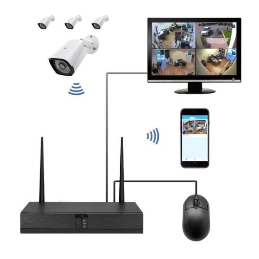 Câmera de vigilância Unotec Kit 4 câmeras FullHD Visão Noturna Interna e Externa Alarme