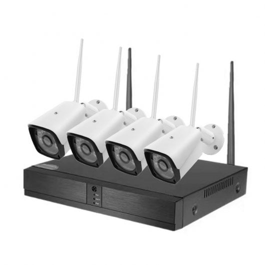 Unotec Kit de Vigilancia con 4 Cámaras WiFi y 4 Canales
