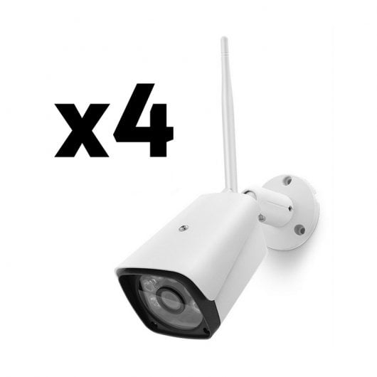 Unotec Kit de Vigilancia con 4 Cámaras WiFi y 4 Canales