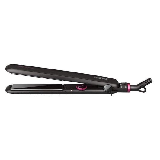 Prancha de Cabelo Cerâmica Solac Long Perfect Lissé 200ºC Placas Extra Longas Preto Rosa