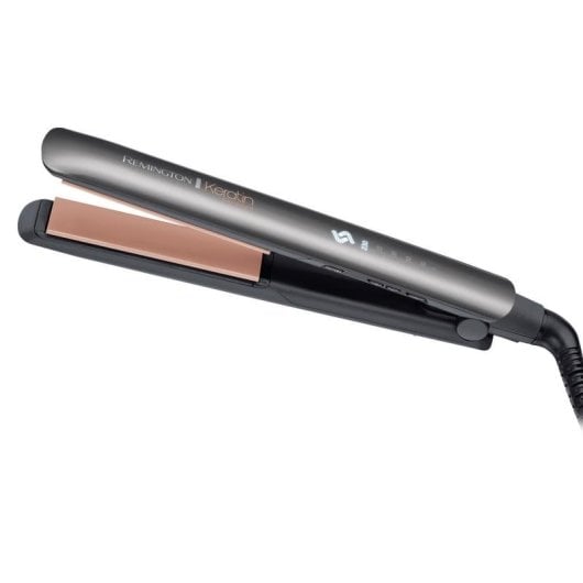 Prancha de Cabelo Cerâmica Remington Keratin Protect S8598 230ºC 5 Definições Queratina Desligar Automático Visor Cinzento