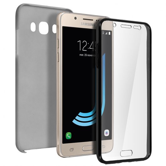 Avizar Funda Protectora de Silicona y Policarbonato 360º Plateada para Samsung Galaxy J5 2016