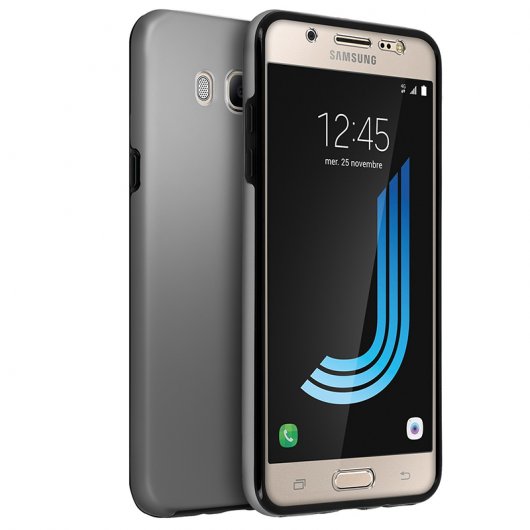 Avizar Funda Protectora de Silicona y Policarbonato 360º Plateada para Samsung Galaxy J5 2016