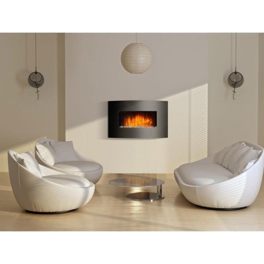 Purline CHE-440 Chimenea Eléctrica Mural con Mando a Distancia 2000W