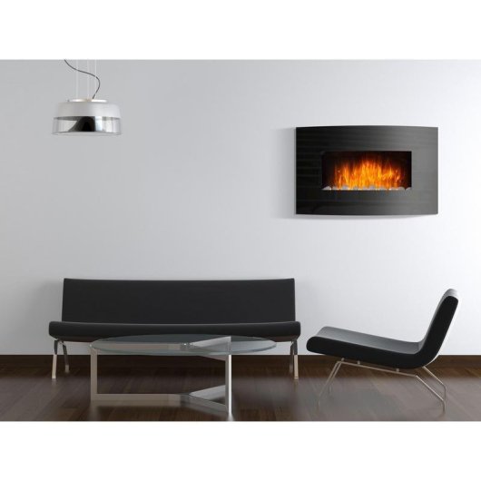 Purline CHE-440 Chimenea Eléctrica Mural con Mando a Distancia 2000W