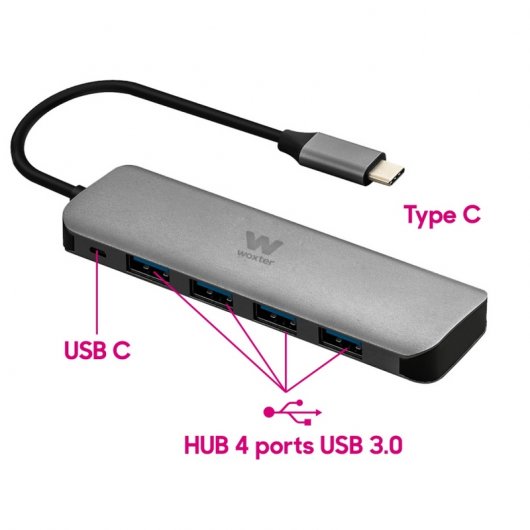 Woxter PE26-163 Hub 4 Portas USB-C