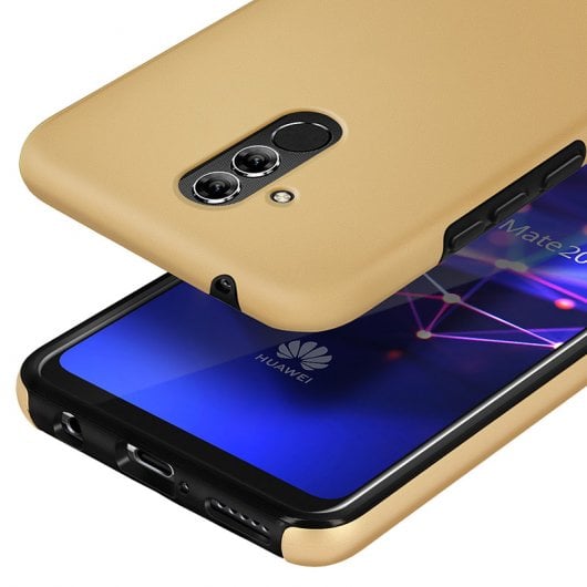 Avizar Funda Protectora de Silicona y Policarbonato Protección 360º Dorada para Huawei P8 Lite 2017