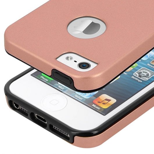 Avizar Fundas Protectora de Silicona y Policarbonato Color Champán para iPhone 5 / iPhone 5S / iPhone SE
