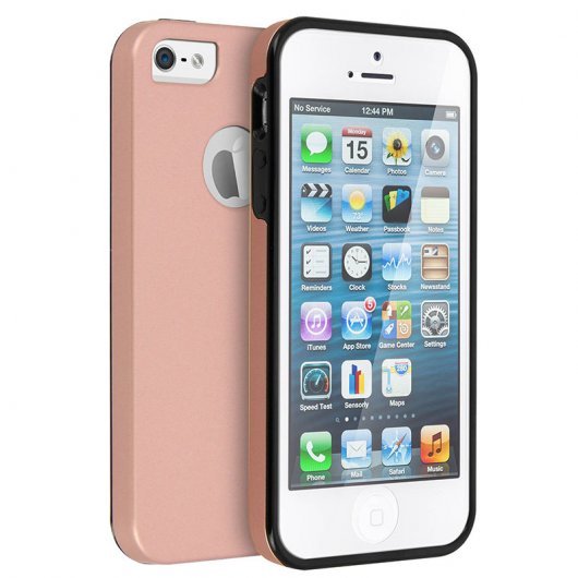 Avizar Fundas Protectora de Silicona y Policarbonato Color Champán para iPhone 5 / iPhone 5S / iPhone SE