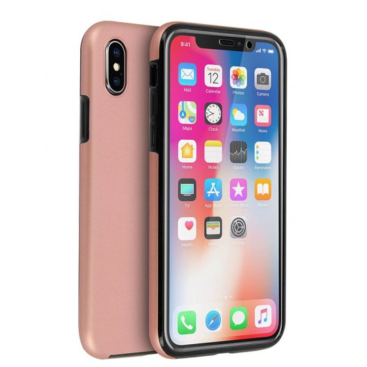 Avizar Fundas Protectora de Silicona y Policarbonato Color Champán para iPhone X / iPhone XS