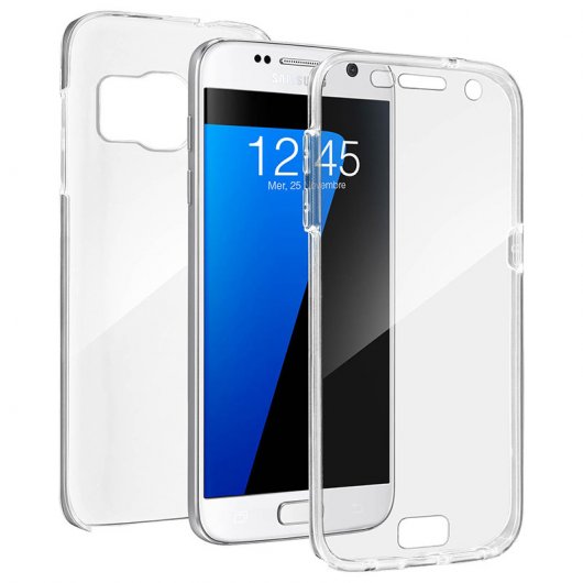 Avizar Étuis de protection en silicone et polycarbonate Protection transparente 360º pour Samsung Galaxy S7