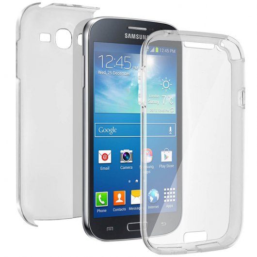 Avizar Fundas Protectora de Silicona y Policarbonato Protección 360º Transparente para Samsung Galaxy Grand Duos I9082