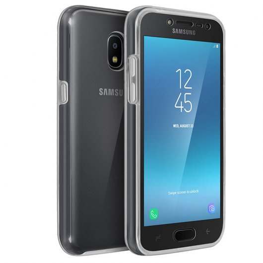 Avizar Fundas Protectora de Silicona y Policarbonato Protección 360º Transparente para Samsung Galaxy Grand Prime Pro