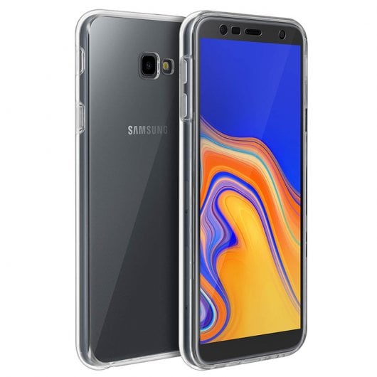 Avizar Fundas Protectora de Silicona y Policarbonato Protección 360º Transparente para Samsung Galaxy J4 Plus