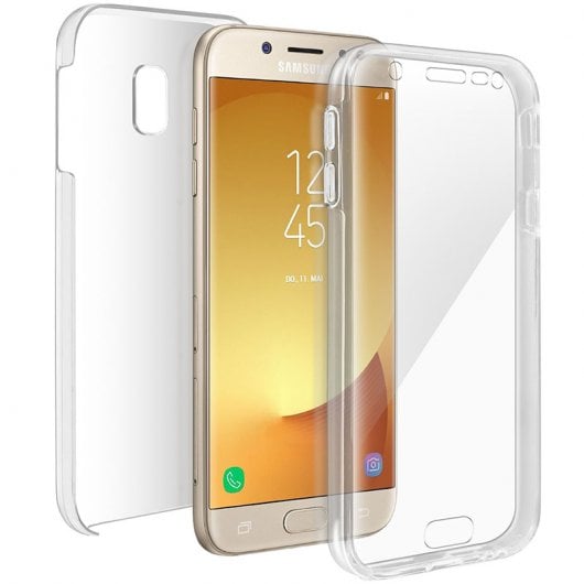 Avizar Fundas Protectora de Silicona y Policarbonato 360º Transparente para Samsung Galaxy J5