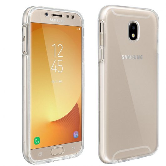 Avizar Fundas Protectora de Silicona y Policarbonato 360º Transparente para Samsung Galaxy J5
