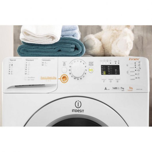 Indesit XWDA 751480X WWWG EU Lavasecadora de Carga Frontal 7Kg/5Kg A Blanca