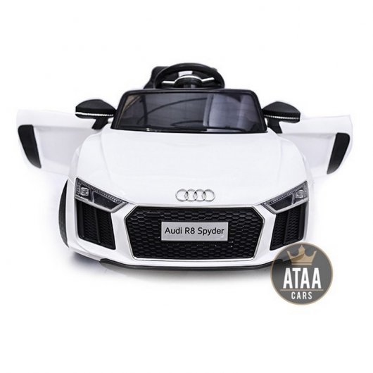 Ataa Cars Coche Eléctrico con Licencia Audi R8 Spyder 12V Blanco