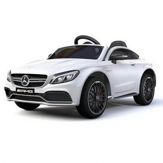 ATAA Cars Coche Eléctrico con Licencia Mercedes C63 AMG Coupé 12V Blanco