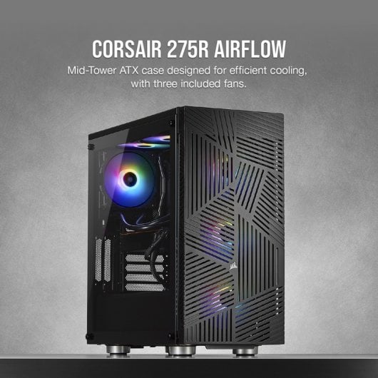 Corsair 275R Cristal Templado USB 3.0 Negra