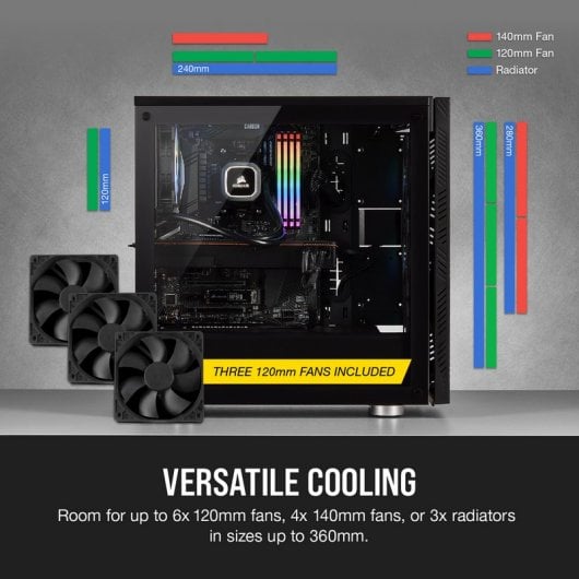 Corsair 275R Cristal Templado USB 3.0 Negra