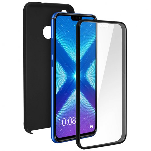 Avizar Funda Protectora de Silicona y Policarbonato Protección Total Negra para Honor 8X / View 10 Lite