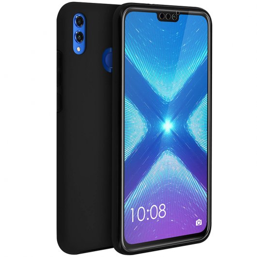 Avizar Funda Protectora de Silicona y Policarbonato Protección Total Negra para Honor 8X / View 10 Lite