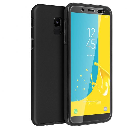 Avizar Coque de Protection en Silicone et Polycarbonate Noir Protection Totale pour Samsung Galaxy J6