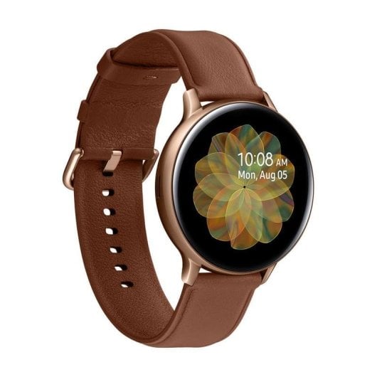 Samsung Galaxy Watch Active2 Bluetooth GPS NFC 44mm Super AMOLED Acier Or M/L Étanche IP68 Pulsomètre Suivi Sommeil