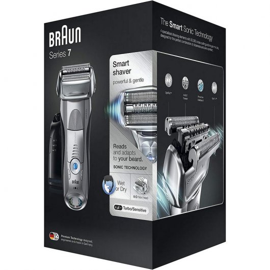 Braun Series 7 7899 CC Wet&Dry Afeitadora con Estación Clean&Charge + Funda Plata