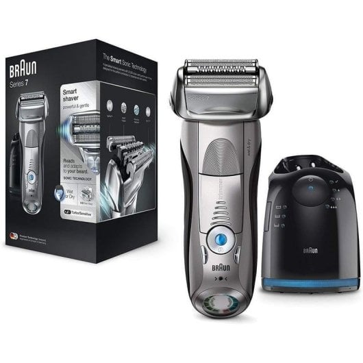 Braun Series 7 7899 CC Wet&Dry Afeitadora con Estación Clean&Charge + Funda Plata