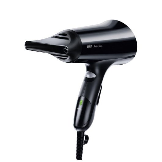 Secador de Cabelo Iónico com Difusor Braun HD530 Satin Hair 5 1900W 3 Temperaturas 2 Velocidades Preto