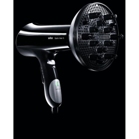 Secador de Cabelo Iónico com Difusor Braun HD530 Satin Hair 5 1900W 3 Temperaturas 2 Velocidades Preto