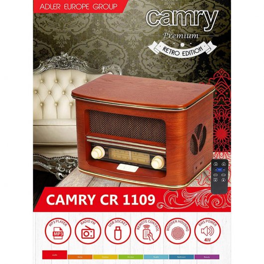 Camry CR 1109 Radio Retro de Madera CD/MP3/USB