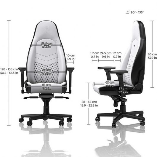 Noblechairs Icon Cuero PU Silla Gaming Negra/Blanca