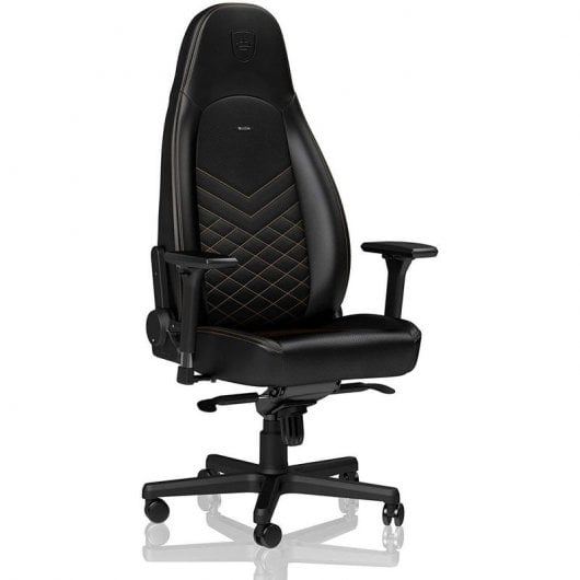 Noblechairs Icon Chaise de jeu en cuir PU Noir/Or
