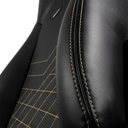 Noblechairs Icon Chaise de jeu en cuir PU Noir/Or
