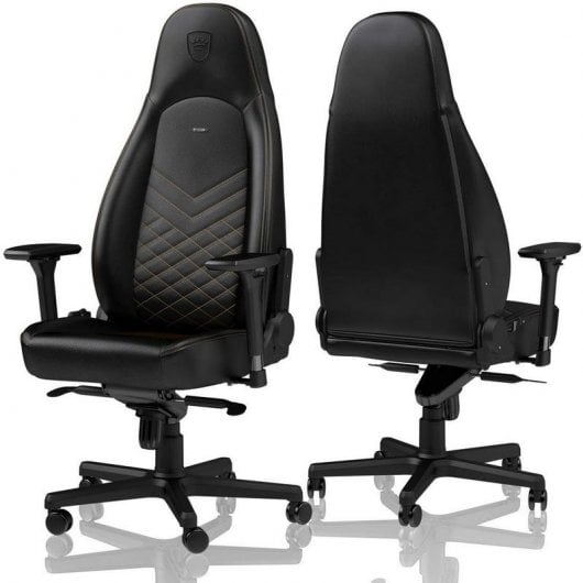 Noblechairs Icon Chaise de jeu en cuir PU Noir/Or