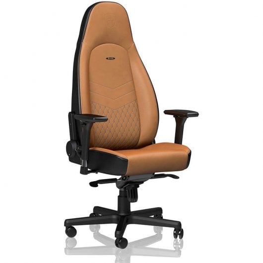 Noblechairs Icon Gaming-Stuhl aus echtem Leder, Cognac/Schwarz