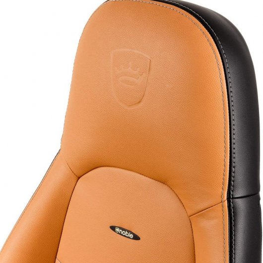 Noblechairs Icon Gaming-Stuhl aus echtem Leder, Cognac/Schwarz