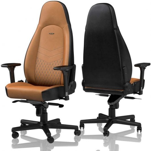 Noblechairs Icon Gaming-Stuhl aus echtem Leder, Cognac/Schwarz