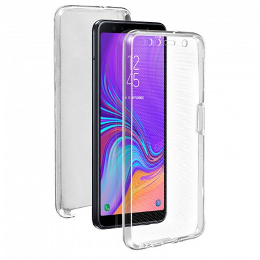 Avizar Funda Protectora de Silicona Transparente Protección 360 para Samsung Galaxy A7 2018