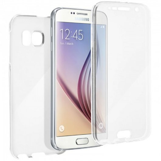 Avizar Funda Protectora de Silicona Transparente Protección 360 para Samsung Galaxy S6