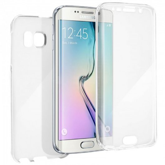 Avizar Funda Protectora de Silicona Transparente Protección 360 para Samsung Galaxy S6 Edge