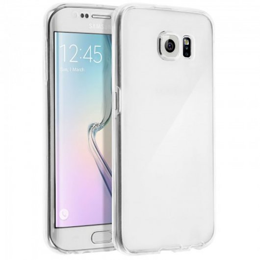 Avizar Funda Protectora de Silicona Transparente Protección 360 para Samsung Galaxy S6 Edge
