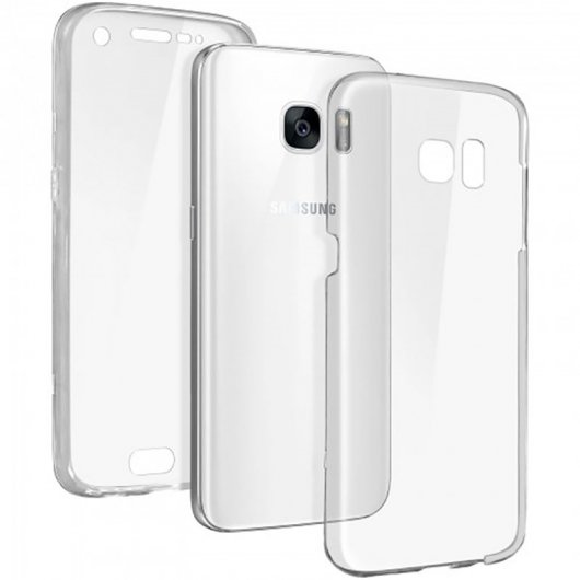 Avizar Funda Protectora de Silicona Transparente Protección 360 para Samsung Galaxy S7