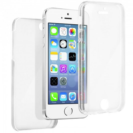 Avizar Funda Protectora de Silicona Transparente Protección 360 para iPhone 5 / iPhone 5S / iPhone SE