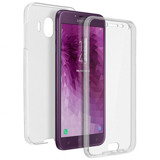 Avizar Funda Protectora de Silicona Transparente Protección 360 para Samsung Galaxy J4