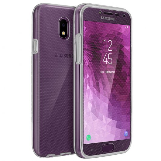 Avizar Funda Protectora de Silicona Transparente Protección 360 para Samsung Galaxy J4